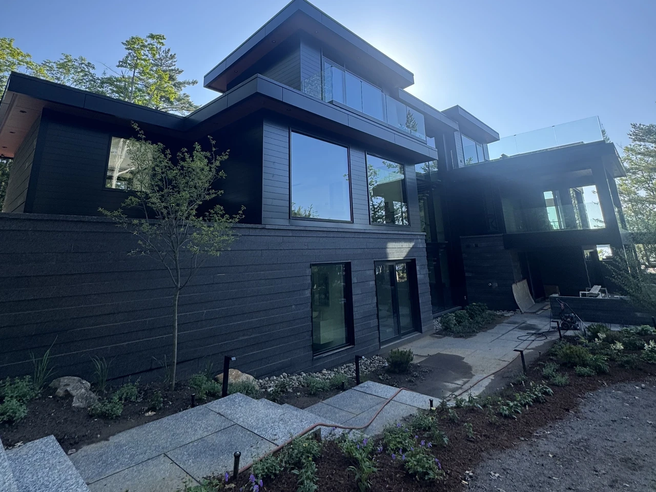 House Washing in progress at an Oakville property